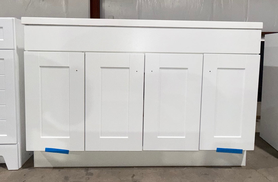 Project Source Dover 48-in True White Single Sink Bathroom Vanity with White Cultured Marble Top (OB) (MP ONLY) DONT LIST)