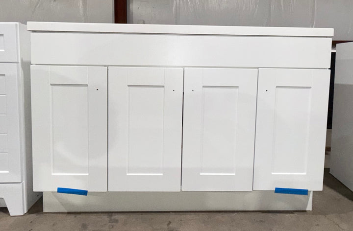 Project Source Dover 48-in True White Single Sink Bathroom Vanity with White Cultured Marble Top (OB) (MP ONLY) DONT LIST)