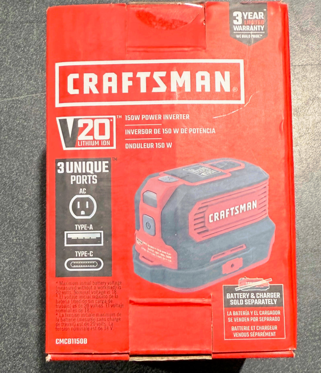 CRAFTSMAN 20-volt, 150-Watts Portable Power Station (Open Box)
