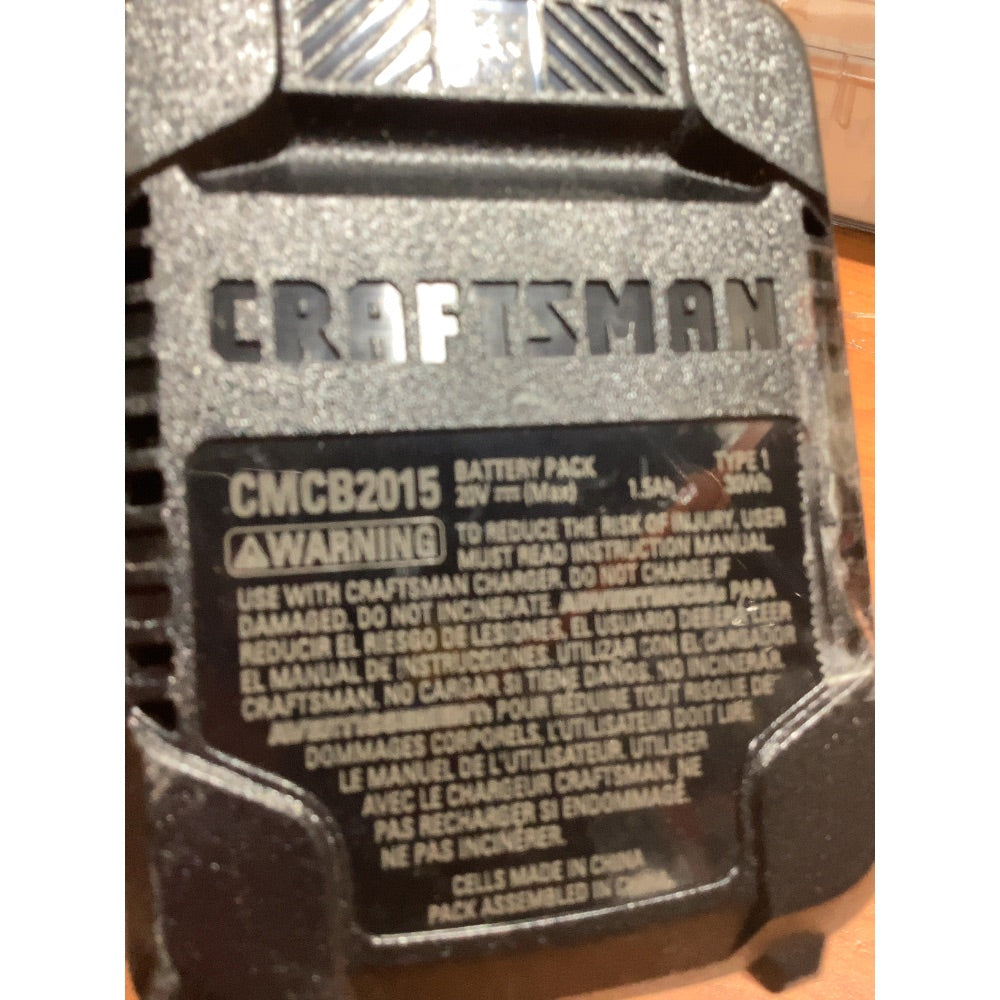 Lot # 1081 CRAFTSMAN 20V Max 1.5Ah Li-Ion Battery FOR PARTS $10.00