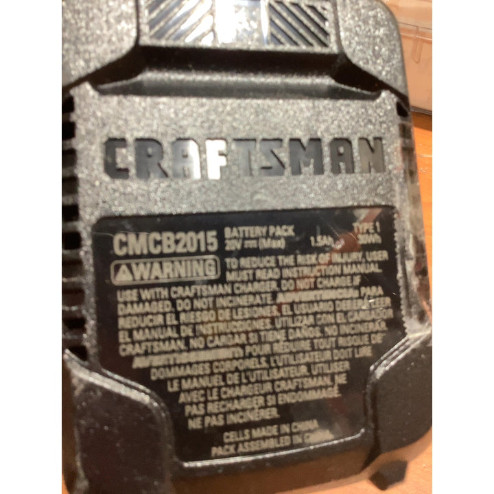 Lot # 1081 CRAFTSMAN 20V Max 1.5Ah Li-Ion Battery FOR PARTS $10.00