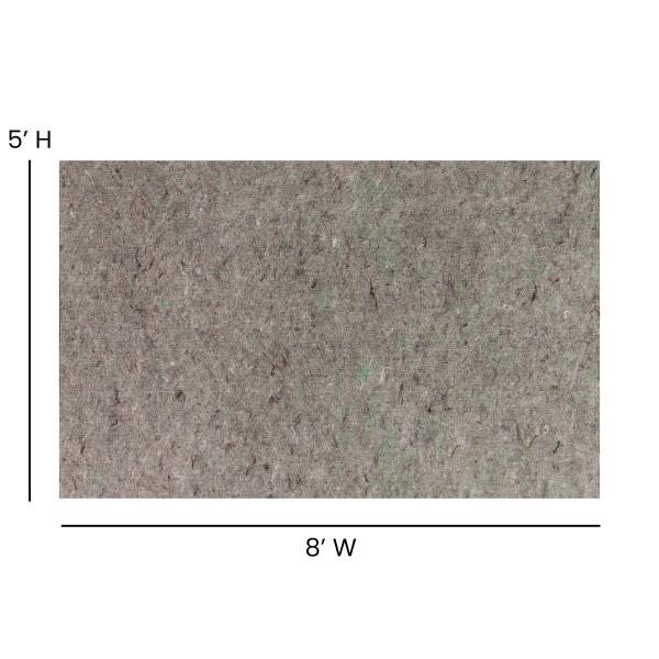 Lot # 2123 Flash Furniture Minnie Slide-Stop® Multi-Surface Reversible Non-Slip Cushion Rug Pad, 1/4" Thick, Floor Protection, for 5'x8' Area Rug, Gray