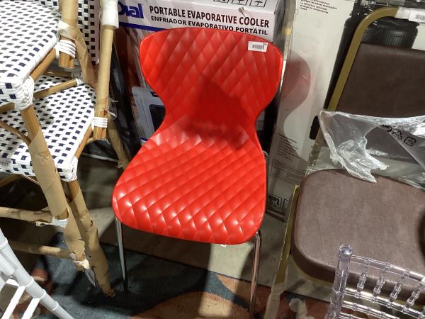 Lot # 2098 Flash Furniture Lowell Contemporary Design Red Plastic Stack Chair