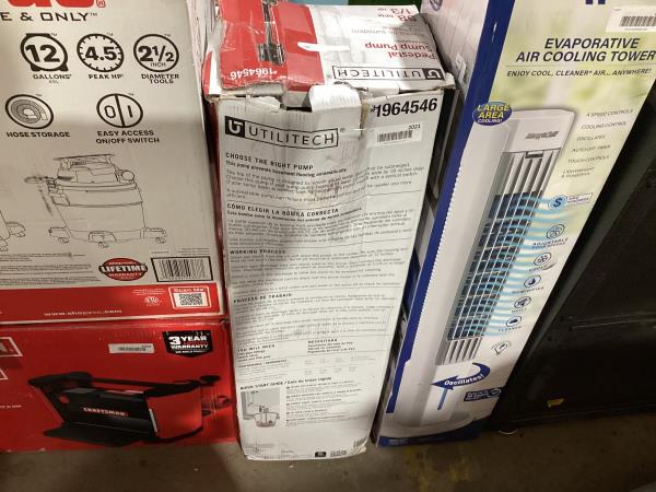 Lot # 2021 Utilitech Pump 1/3 HP 58GPM 115V $142