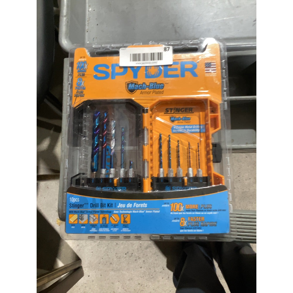 Lot # 87 Spyder 10-Piece Drill Bit Set $54.99