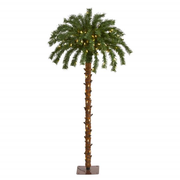 Lot # 1552 Nearly Natural 4ft. Christmas Palm Artificial Tree with 150 Warm White LED Lights
