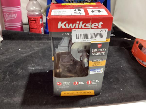 Lot # 213 Kwikset Round Satin Nickel Uptown Deadbolt $46