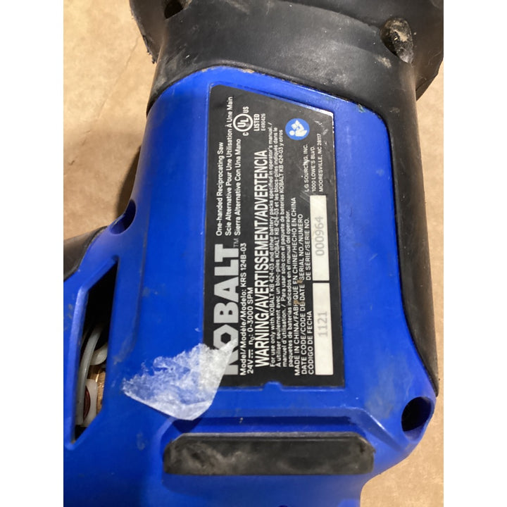 Lot # 123 KOBALT 24V Cordless Recip. Saw $70