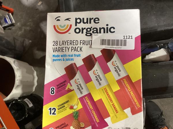 Lot # 1121 Pure Organic Fruit Bars Variety Pk $16.00