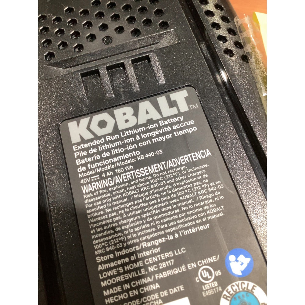 Lot # 140 Kobalt KB 440-03 Battery Non-Functional $15.00