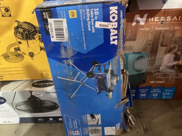 Lot # 1990 Kobalt 10in 15Amp Portable Jobsite Table Saw $300