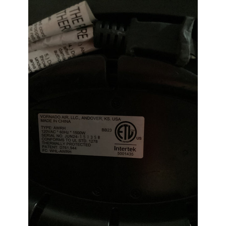 Lot # 731 Vornado Heater $45.00