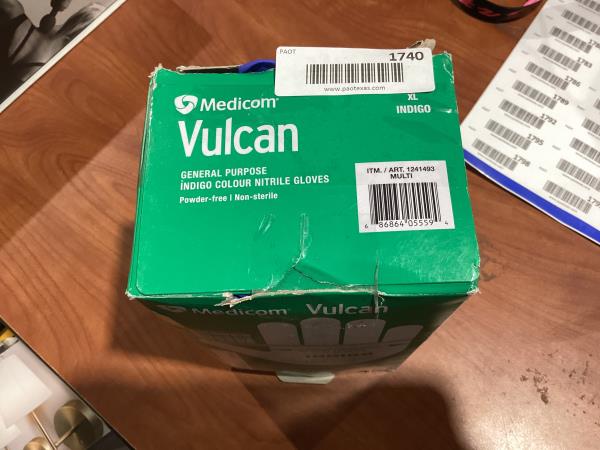 Lot # 1740 Medicom Vulcan Nitrile Gloves  XL (150 Count) $27
