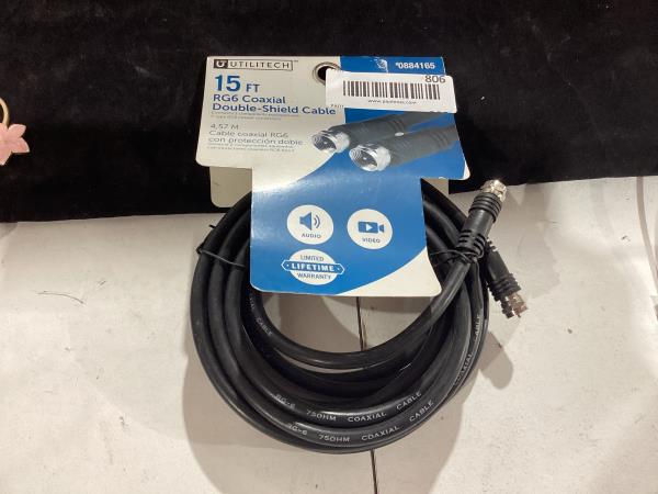 Lot # 806 Utilitech 15-ft Rg6 Black Coaxial Cable