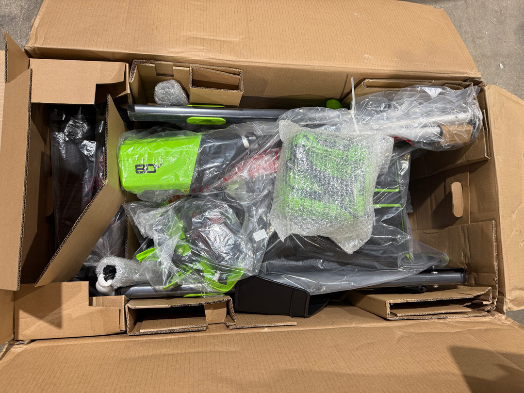 Greenworks 80V 21" Cordless Battery Brushless Self-Propelled Mower 3pc Combo Kit openbox