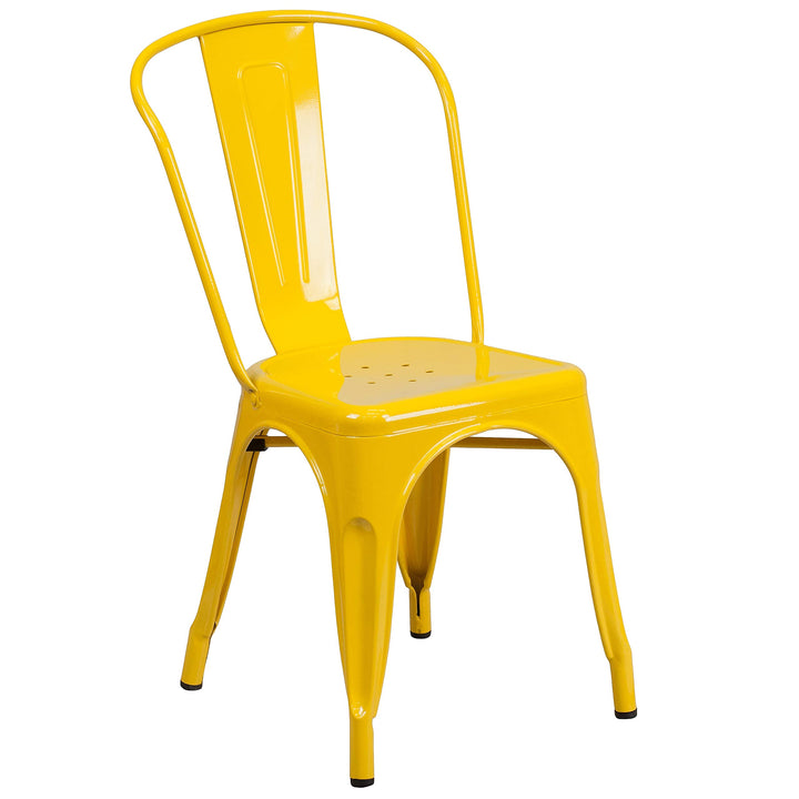 Lot # 1527 Flash Furniture Perry Commercial Grade Yellow Metal Indoor-Outdoor Stackable Chair