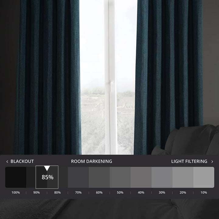 Lot # 1360 HPD Half Price Drapes Faux Linen Curtains $24