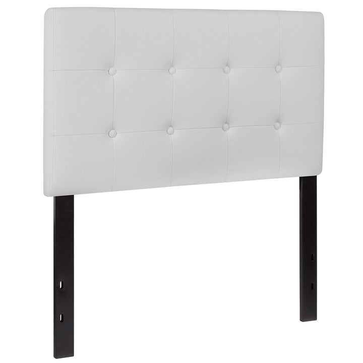 Lot # 1542 Flash Furniture Lennox Tufted Upholstered Twin Size Headboard in White Vinyl