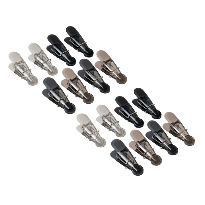 Lot # 1237 Simply Served Seal N Snack Magnetic Chip Clips, Multi-Purpose Bag Grips for Kitchen Storage, Keep Pantry Foods Fresh, Assorted Neutral Colors, 16 Count