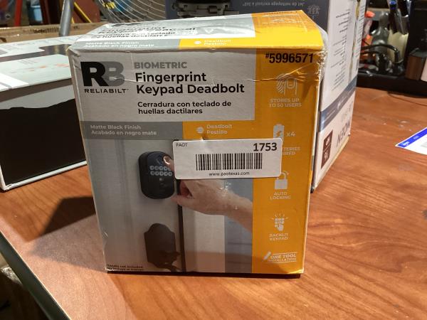 Lot # 1753 Reliabilt Fingerprint Deadbolt Door Lock $40