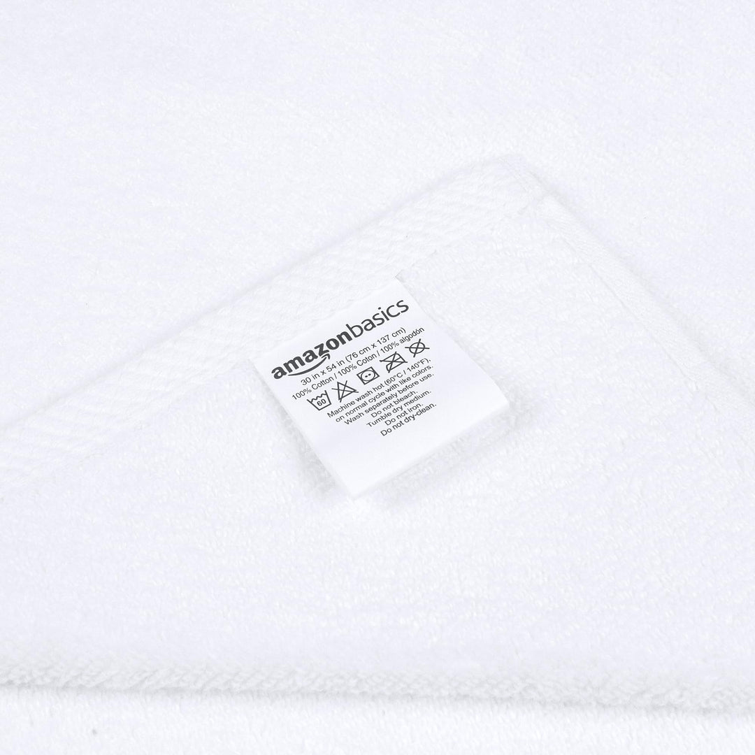 Lot # 1371 Amazon Basics 2-Pc Oversize Bath Towel White