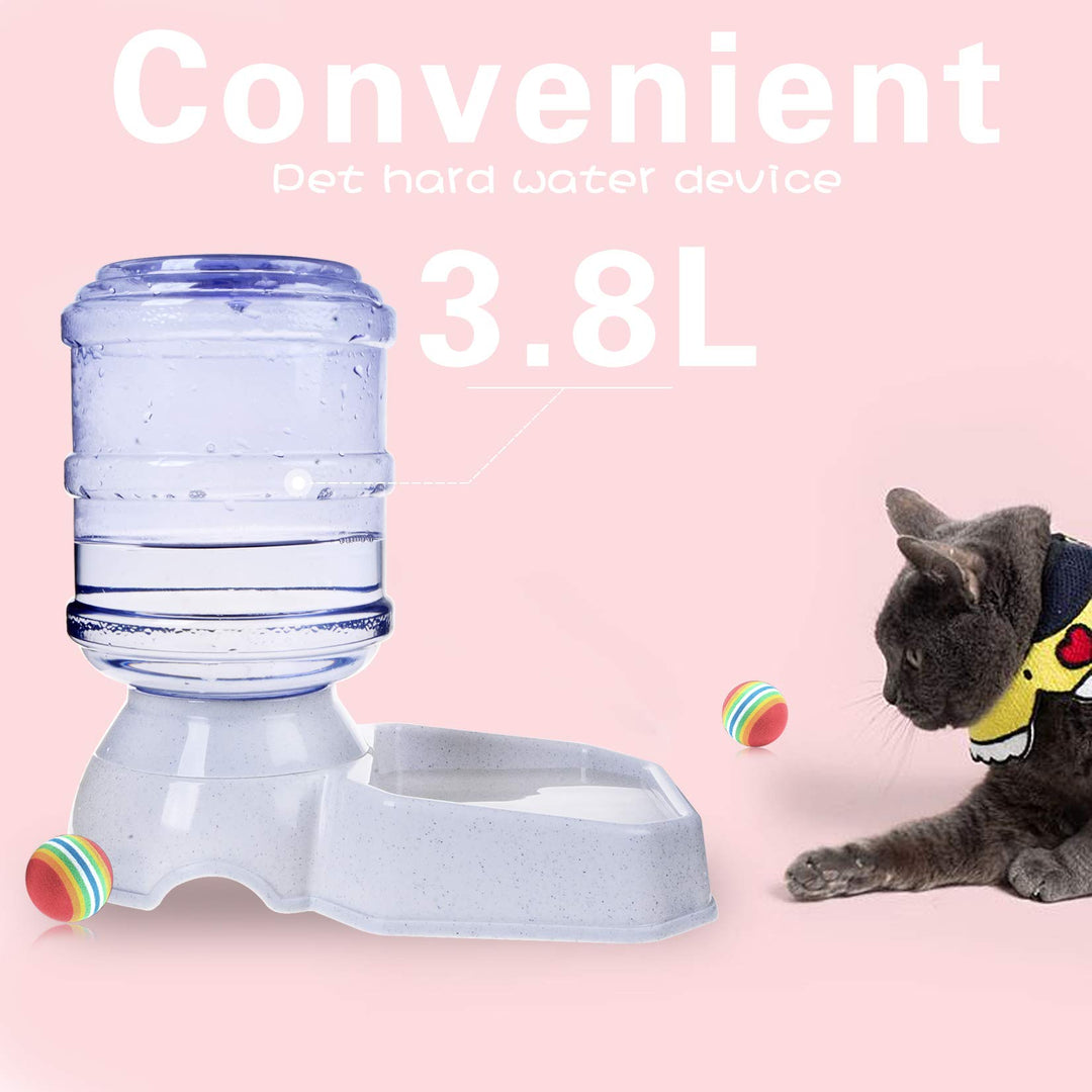 Lot # 636 Pet Water Dispenser Station - 1 Gal Replenish Pet Waterer for Dog Cat Animal Automatic Gravity Water Drinking Fountain Bottle Bowl Dish Stand