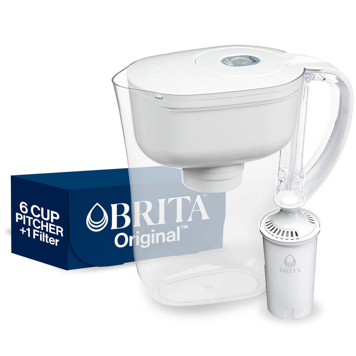 Lot # 1476 Brita Metro Water Filter Pitcher with SmartLight Change Indicator, BPA-Free, Replaces 1,800 Plastic Water Bottles a Year, Lasts Two Months, Includes 1 Filter, Small - 6-Cup Capacity, White