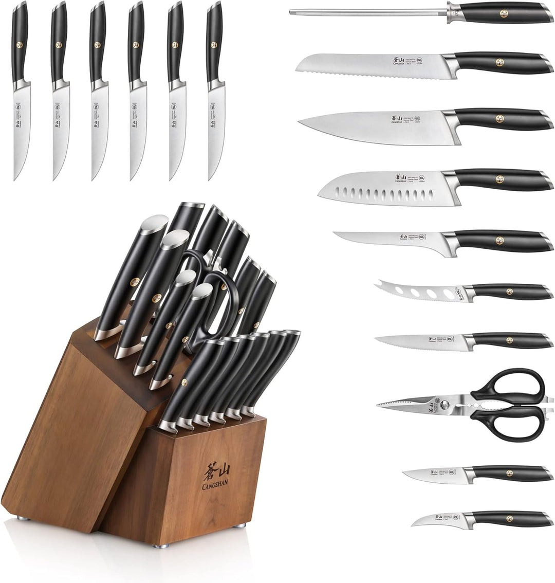 Cangshan L Series 17-Piece German Steel Forged Knife Set, 1026795 (Black)(new)