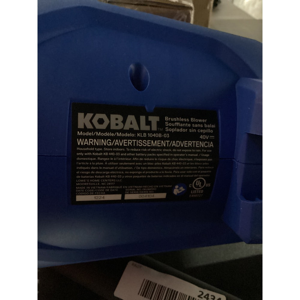 Lot # 2432 Kobalt Blower $99.00
