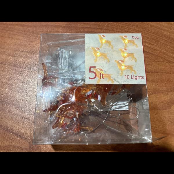 Lot # 22 PAOT Amber 10-Light Christmas Dog String Lights $19.99