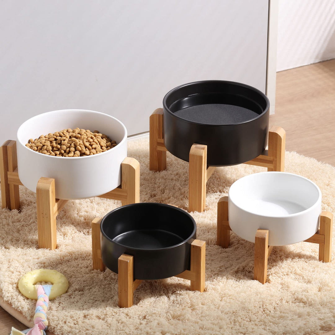 Lot # 1382 Petygooing 28 OZ Black Elevated/Raised Ceramic Dog Bowl for Small and Medium Breeds, Dog Food Water Dish with Stand,Pet Feeding Bowl with Anti Slip Rubber for Cats Small and Medium Dogs (3.6 Cups)