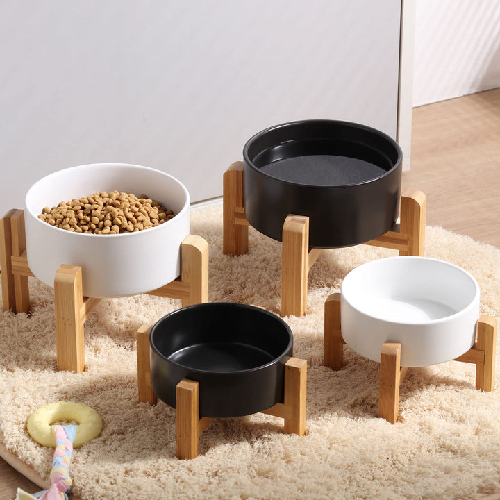 Lot # 1382 Petygooing 28 OZ Black Elevated/Raised Ceramic Dog Bowl for Small and Medium Breeds, Dog Food Water Dish with Stand,Pet Feeding Bowl with Anti Slip Rubber for Cats Small and Medium Dogs (3.6 Cups)