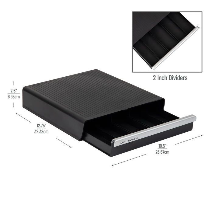 Lot # 1370 Mind Reader Coffee Pod Drawer Black 30-Pod