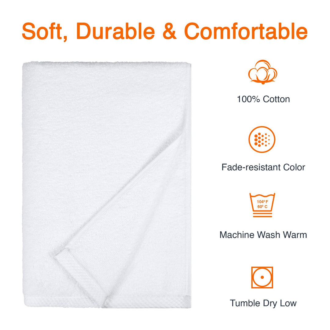 Lot # 1371 Amazon Basics 2-Pc Oversize Bath Towel White