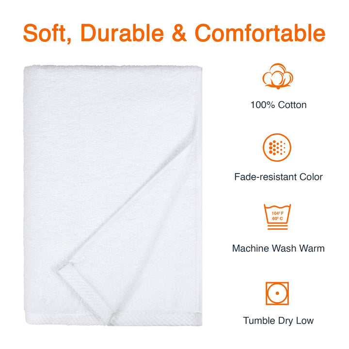 Lot # 1371 Amazon Basics 2-Pc Oversize Bath Towel White