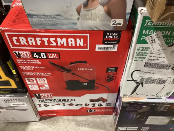 Lot # 106 Craftsman 20V*Battery Powered 4GAL Backpack $199