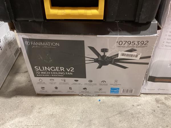 Lot # 263 Fanimation Ceiling Fan Studio Slinger V2 72” $320