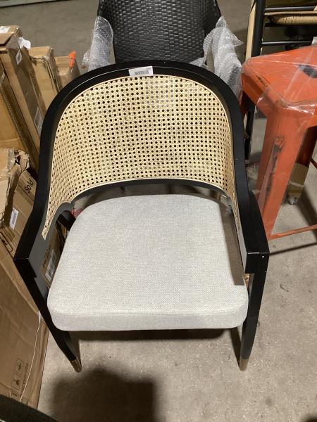 Lot # 2261 BizChair Cane Rattan Dining and Accent Chair $250