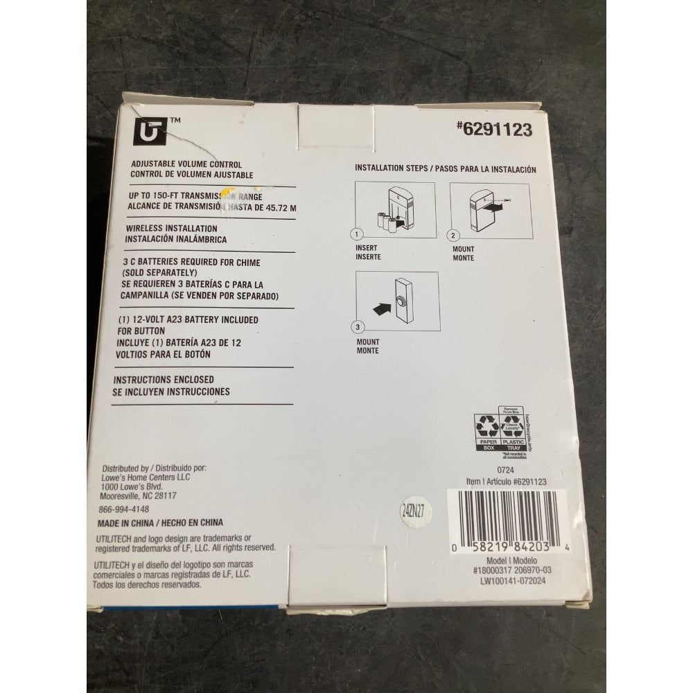 Lot # 921 Utilitech Doorbell Kit $28