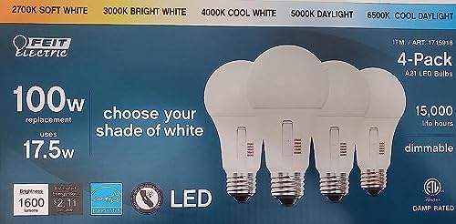 Lot # 1093 Feit Electric White 17.5W LED Bulb 1600 Lumens