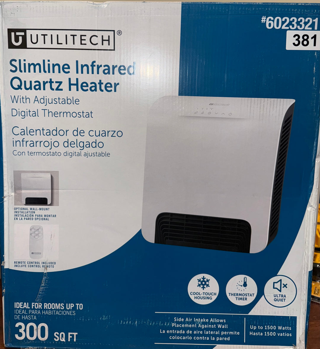 Utilitech Slimline Infrared Quartz Heater