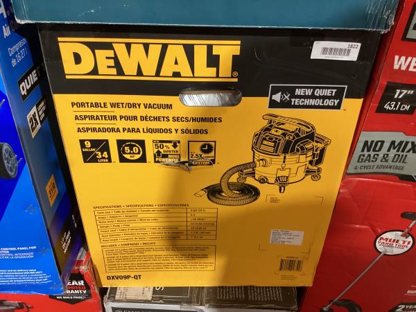 Lot # 1822 DEWALT  9-Gal 5 HP Corded Wet/Dry Shop Vacuum $129