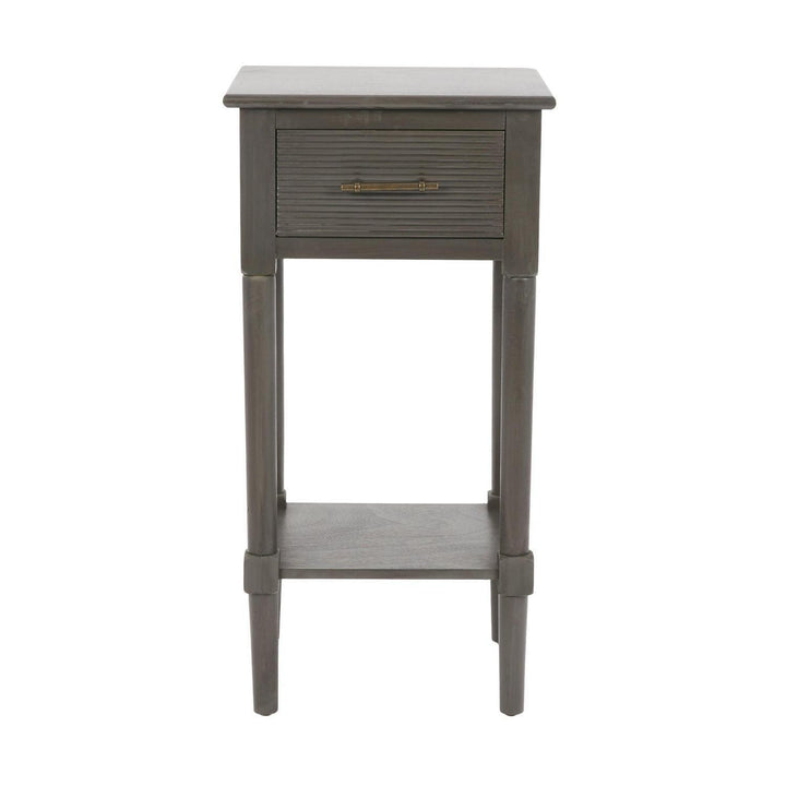 Lot # 272 Allen+Roth Gunmetal Wood Midcentury End Table $65