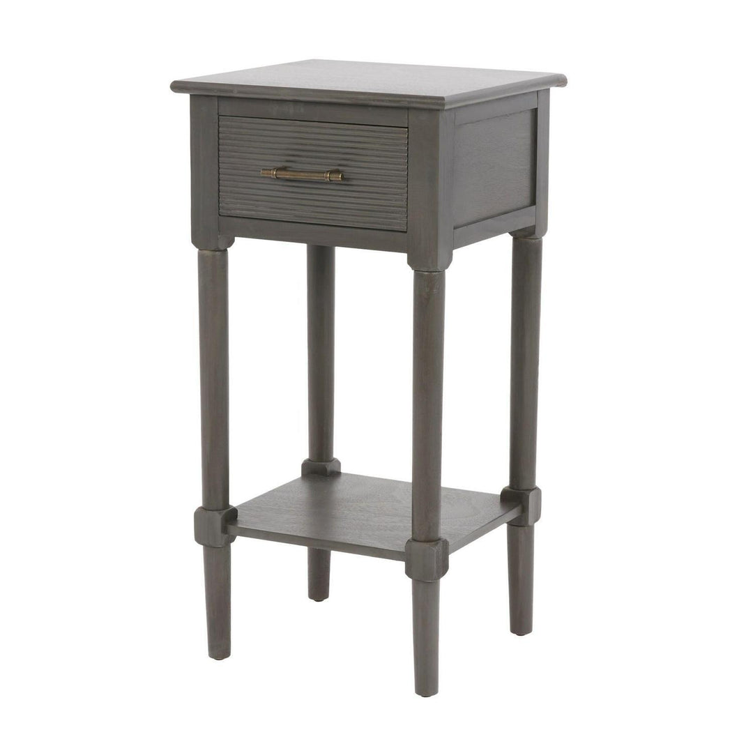 Lot # 272 Allen+Roth Gunmetal Wood Midcentury End Table $65