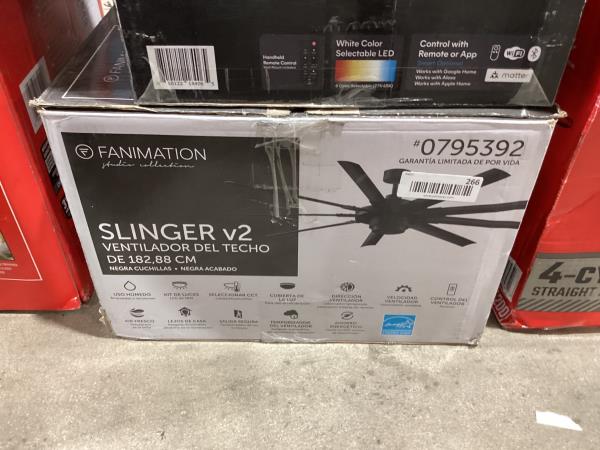 Lot # 266 Fanimation Ceiling Fan Studio Slinger V2 72” $320