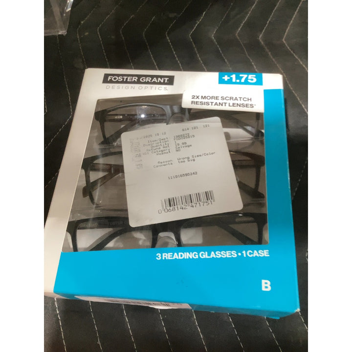 Lot # 1515 Foster Grant, Design Optics, +1.75 Reading Glasses