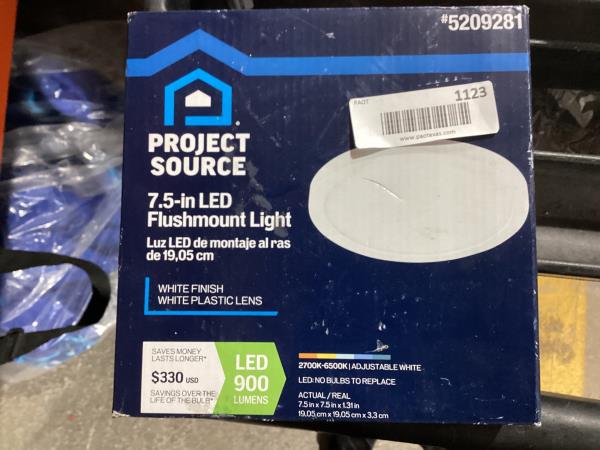 Lot # 1123 Project Source White LED Flush Mount Light
