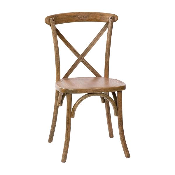 Lot # 2107 Flash Furniture Dark Natural X-Back Chair $278
