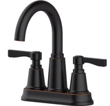 allen + roth Townley Oil Rubbed Bronze 4-in centerset 2-Handle WaterSense Bathroom Sink Faucet with Drain and Deck Plate (new)