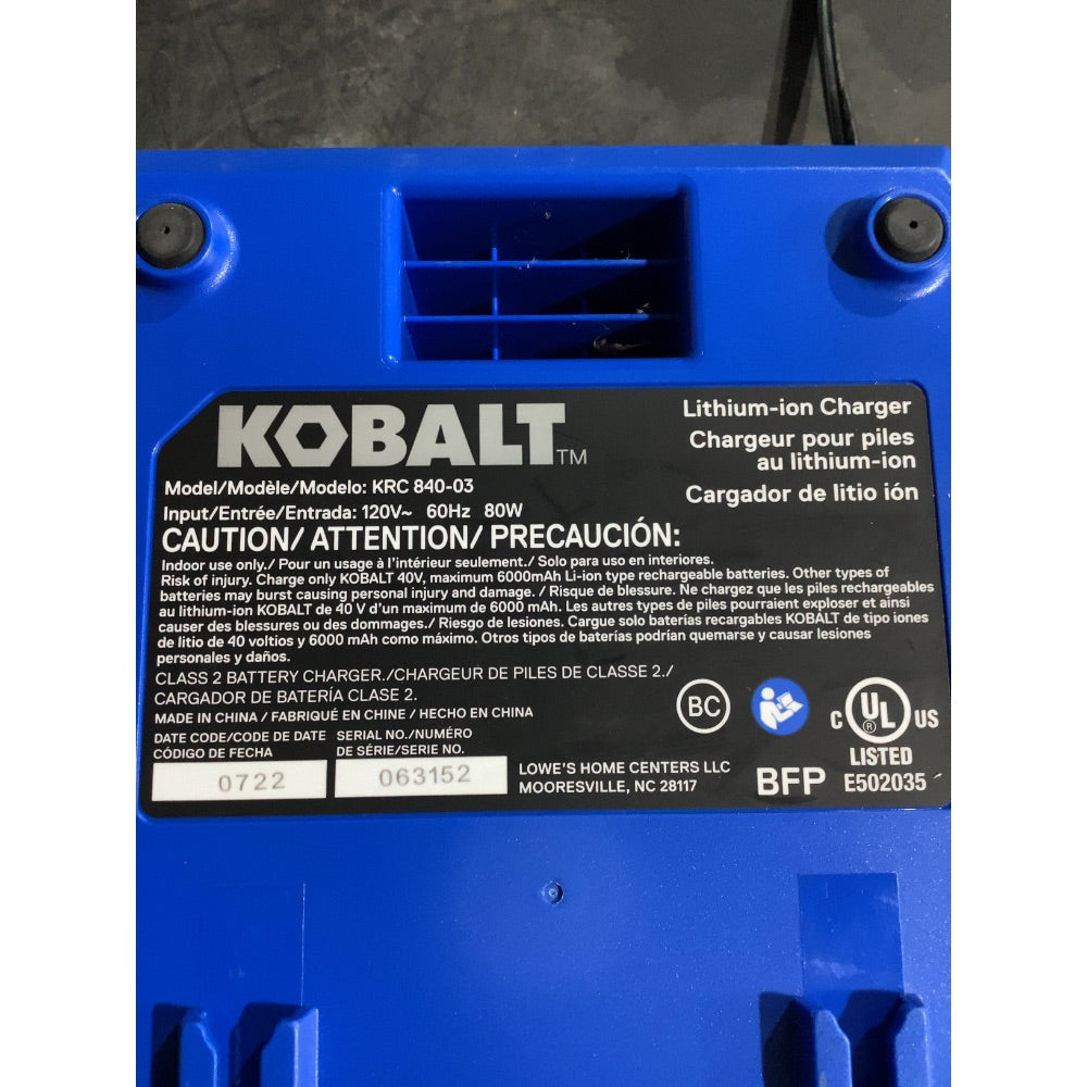 Lot # 1147 Kobalt Charger $40.00